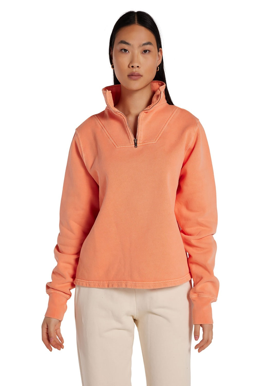 Half Zip Yacht Pullover Washed Cantaloupe | CURIO Faena Bazaar