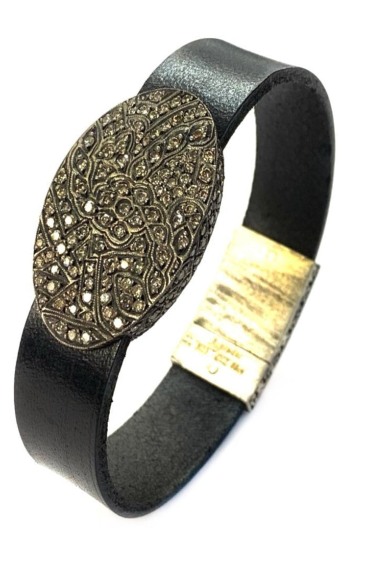 Diamond Leather Bracelet