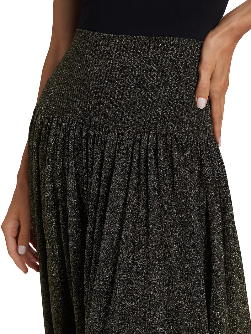 Crush Metallic Flare Skirt