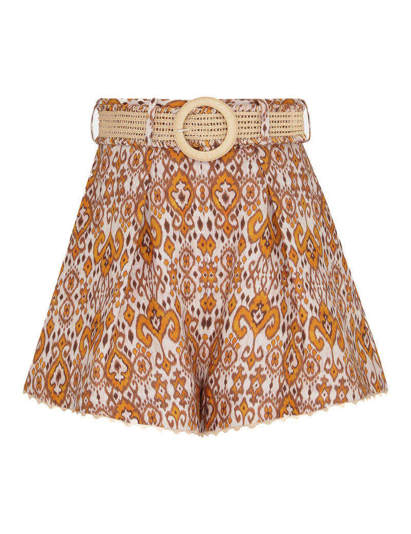 Wylie Fitted Short Orange Ikat