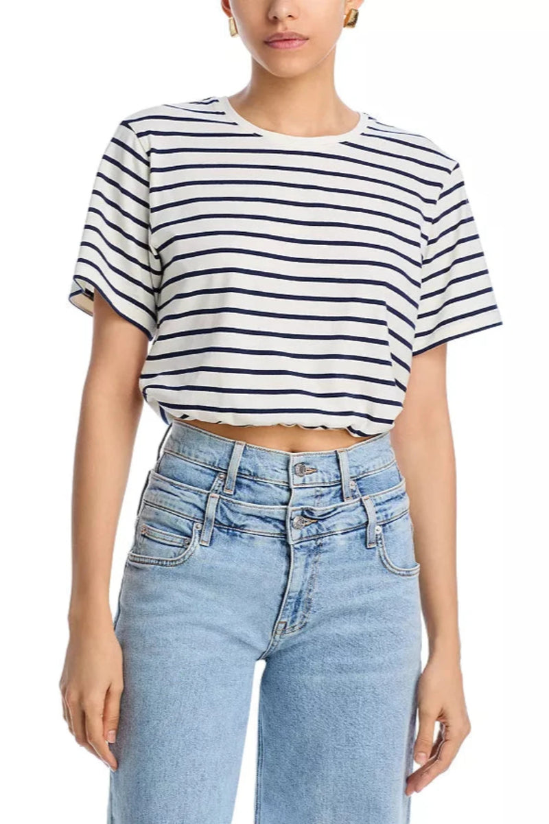 Jojo SS Cropped T-Shirt Midnight Stripe