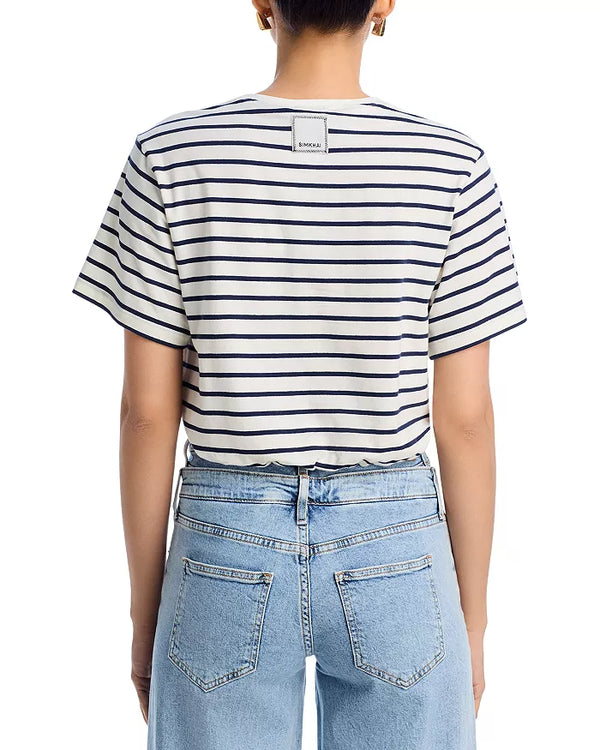 Jojo SS Cropped T-Shirt Midnight Stripe