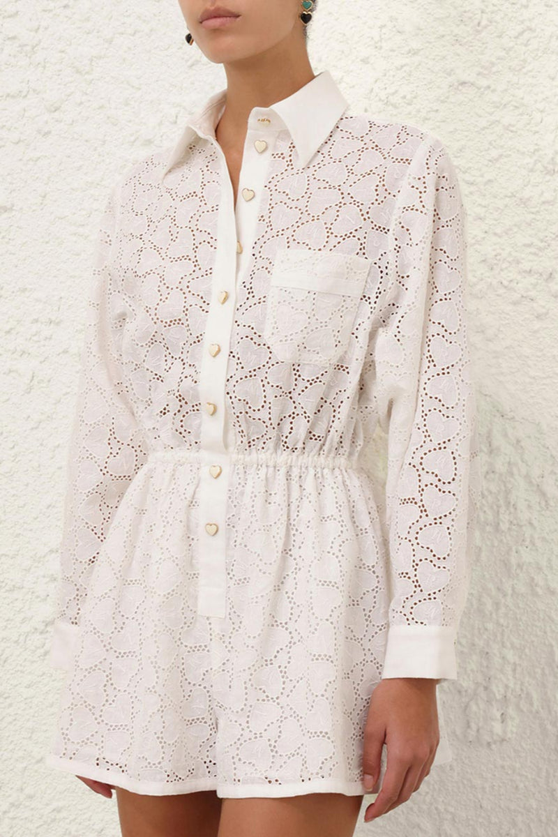 Crush Embroidered Playsuit