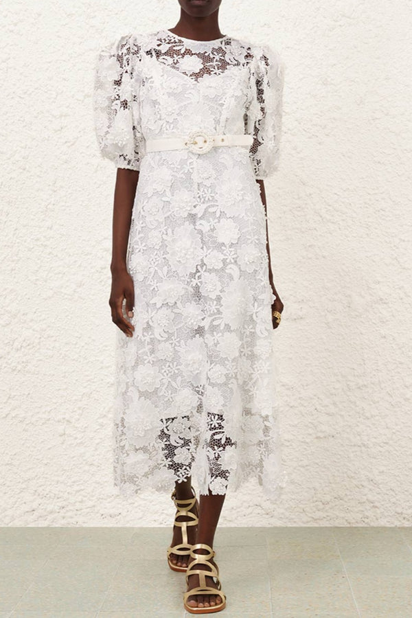 Halliday Lace Flower Dress Ivory