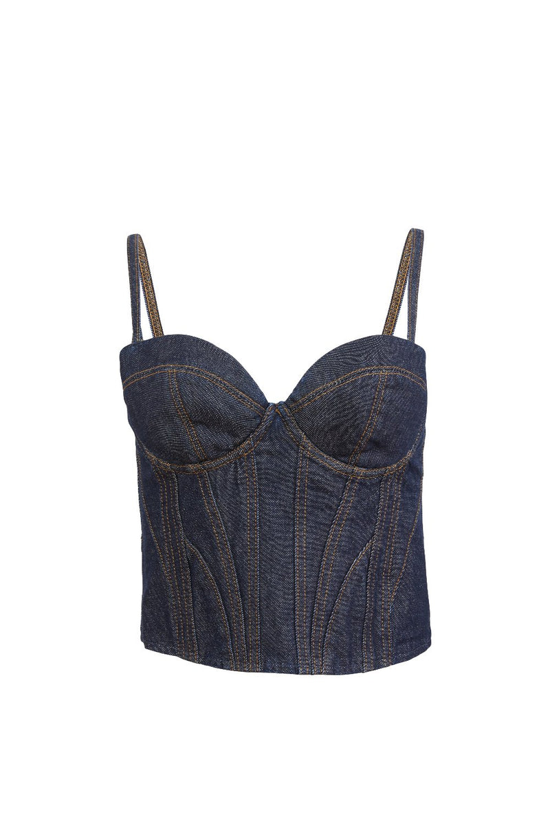 Denim Bustier Indigo Denim