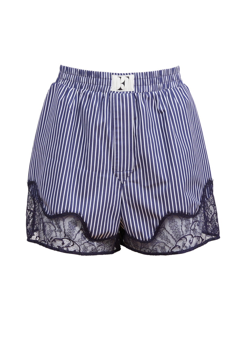 Cotton Poplin and Lace Boxer