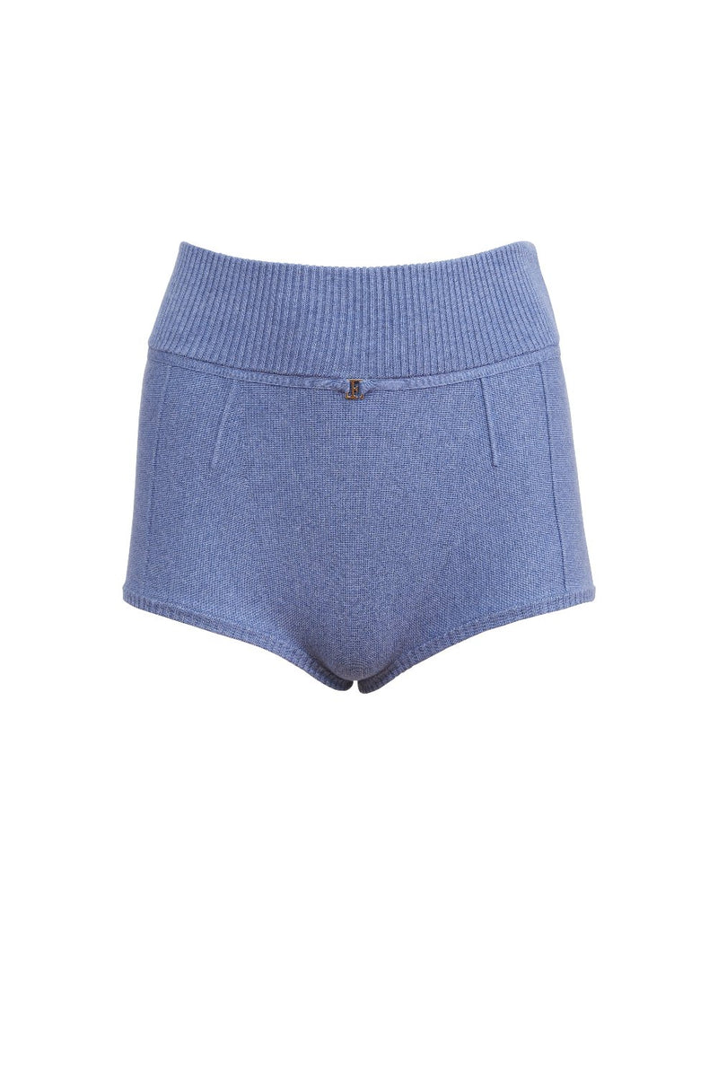 Knit Micro Shorts Charcoal Blue