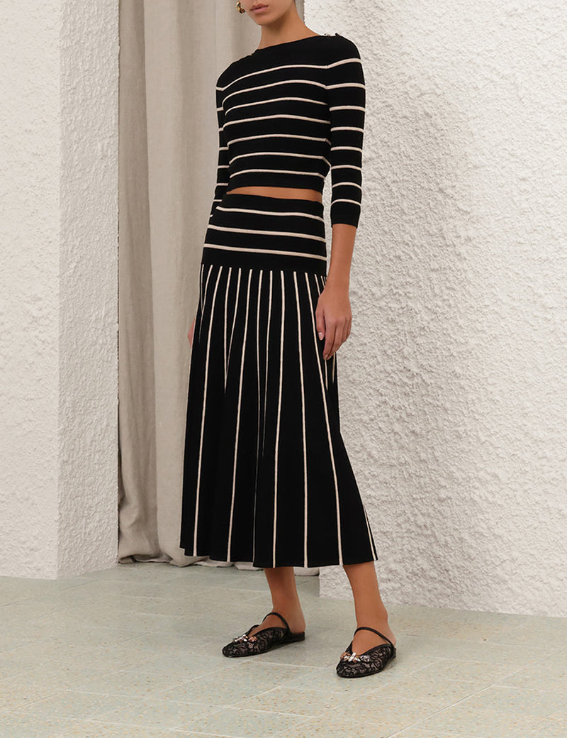 Crush Stripe Cropped Top