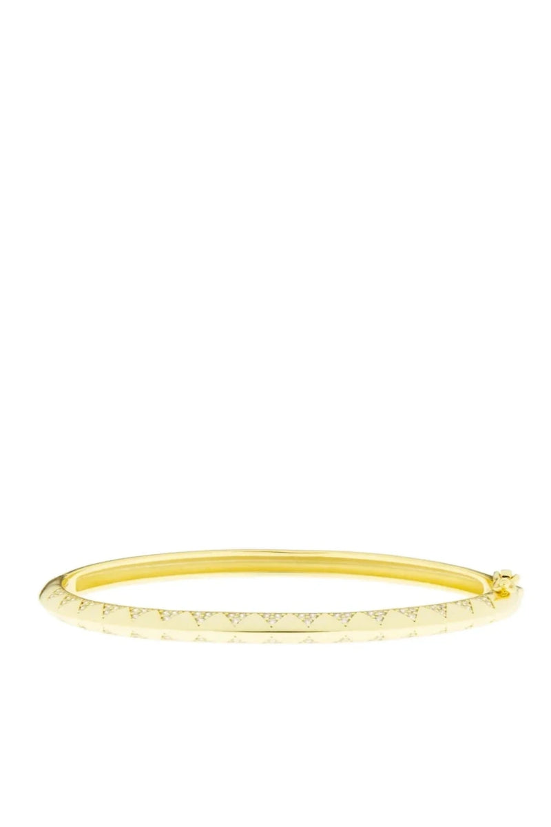 3190B-GP CLEAR Pave Spike Bangle