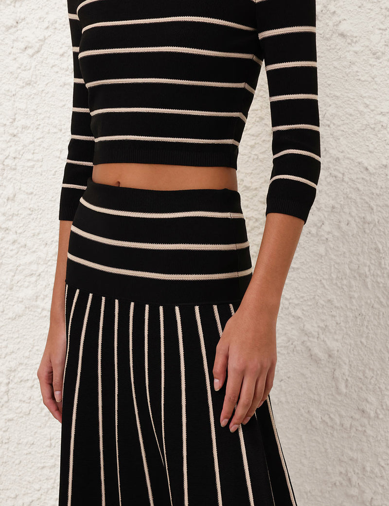 Crush Stripe Cropped Top