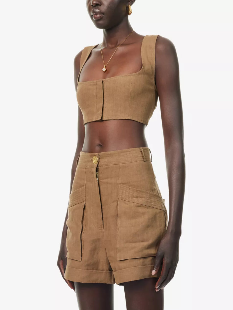 Jirja Linen Bralette Tobacco (Final Sale)