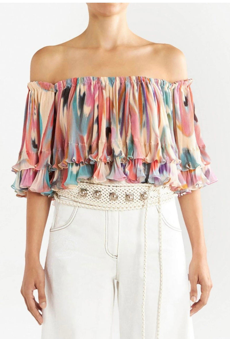 Mini Pleated Off the Shoulder Top (Final Sale)