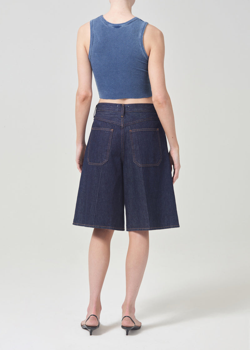 Cropped Poppy Tank Indigo