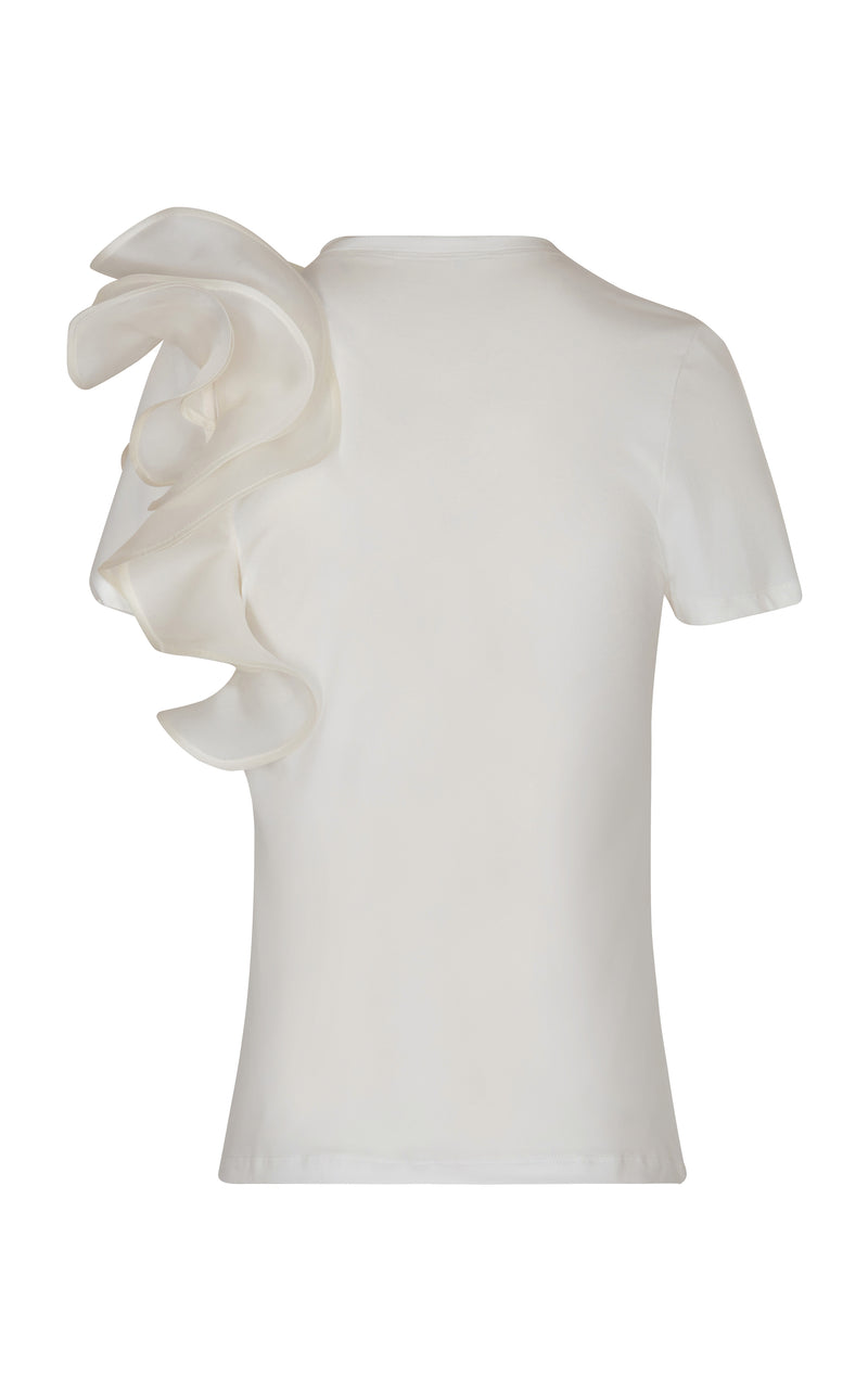 Barichara Ruffled T-Shirt Off White