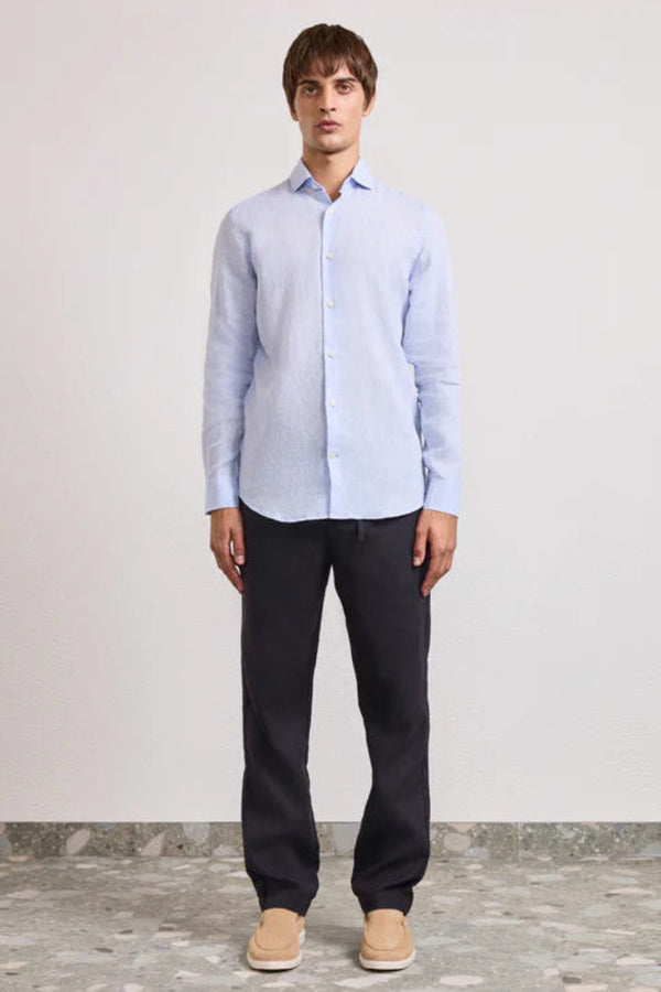 Antoni Linen Shirt LS Baby Blue