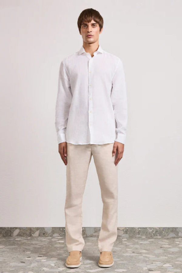 Antonino Linen Shirt LS White