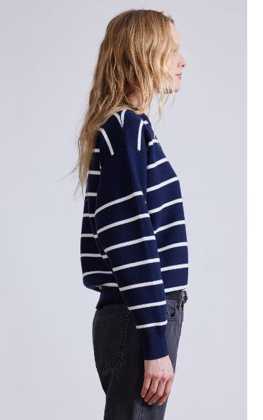 Sportif Sweatshirt Navy-Cream Stripes