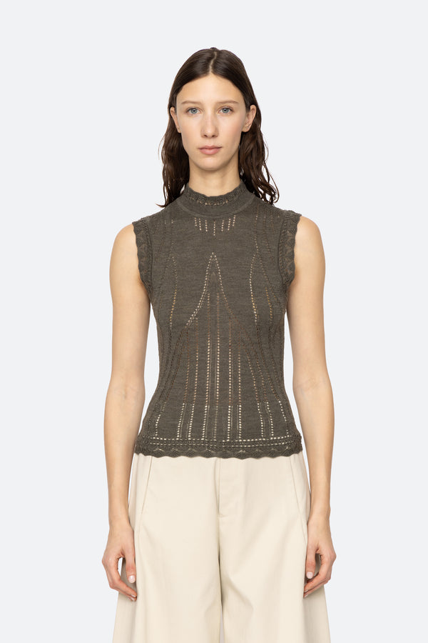 Paxton Knit Tank Top Olive