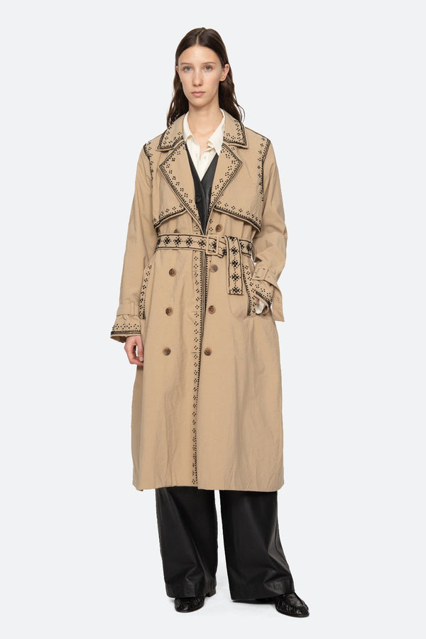 Mille Embroidered Trench Coat