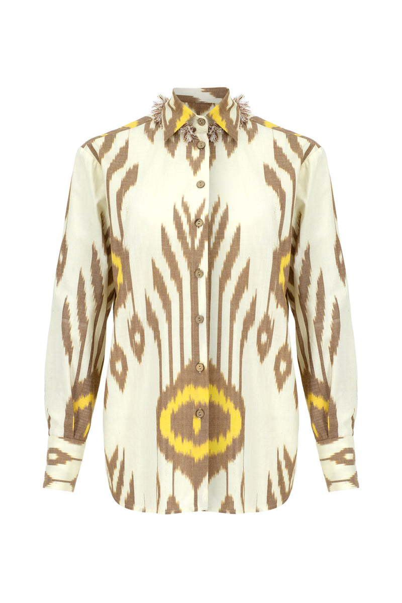 Chic Shirt Brown-Yellow Ethnic (Final Sale)