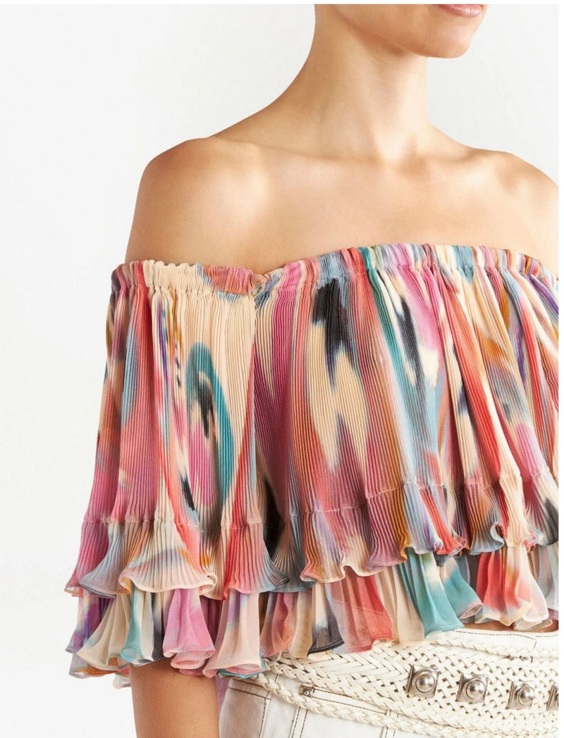 Mini Pleated Off the Shoulder Top (Final Sale)