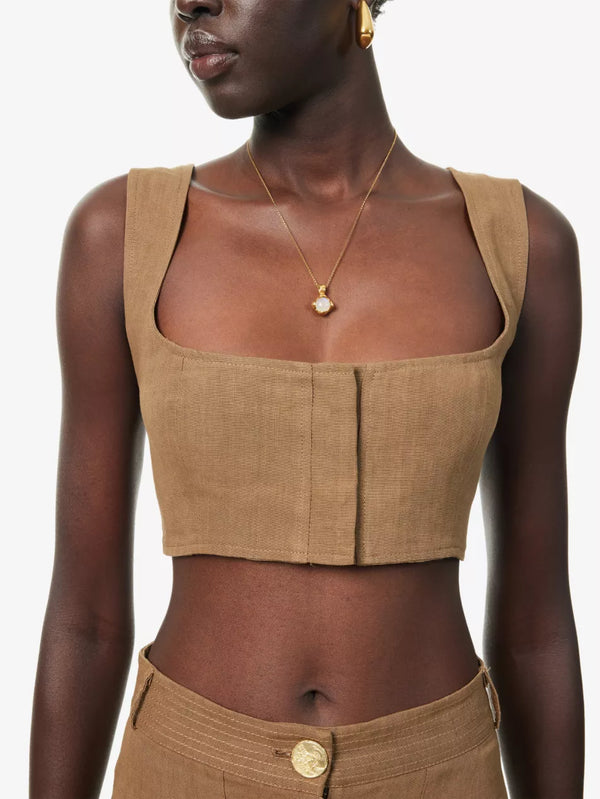 Jirja Linen Bralette Tobacco (Final Sale)