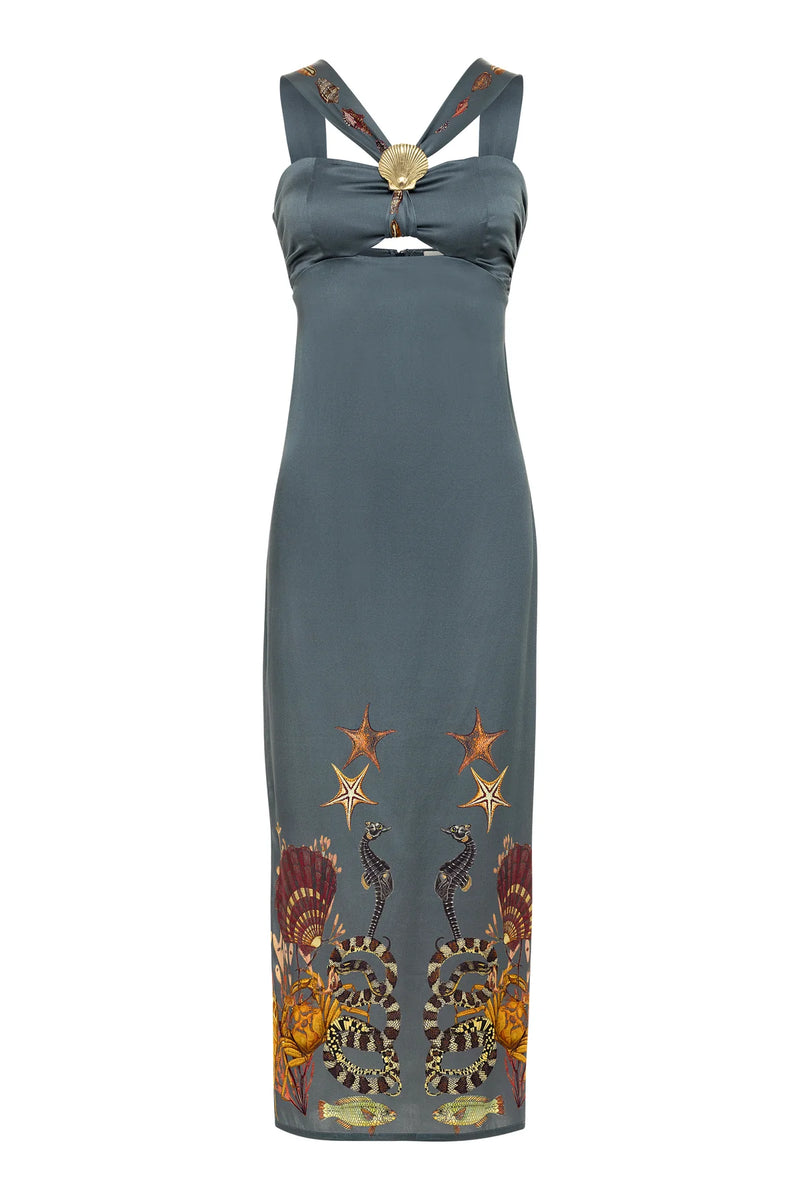 Rea Dress Gray Coral Reef