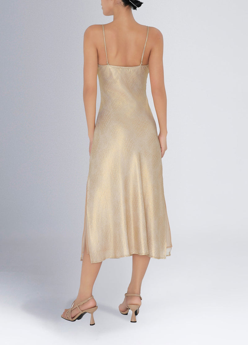 Classic Slip Dress Gold Croco