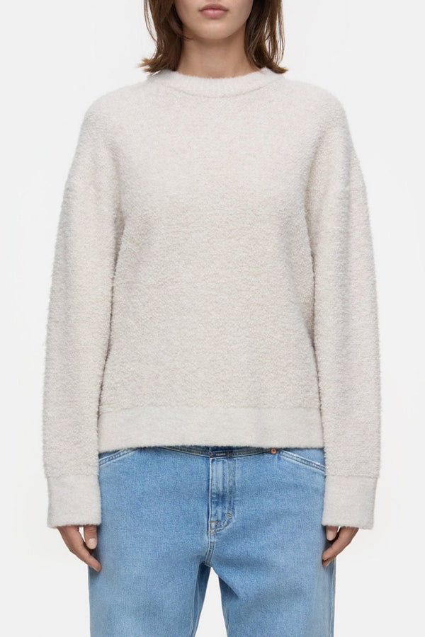 Wool Blend Boucle Jumper Pearl Beige