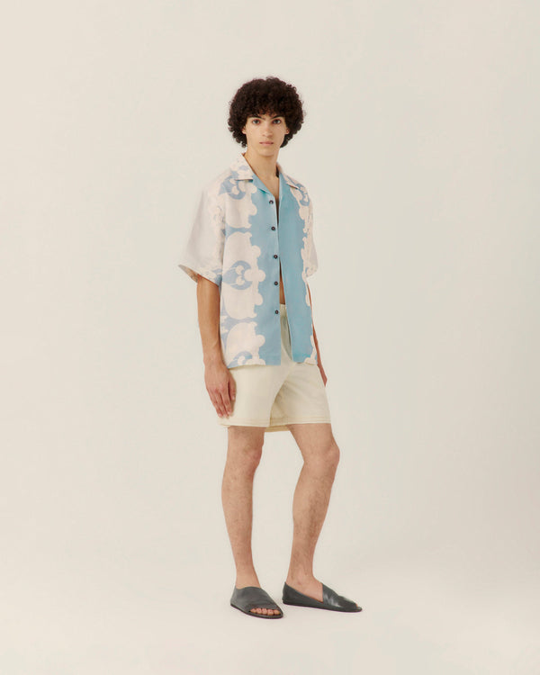 Paradise Floral Camp Collar Shirt Blue