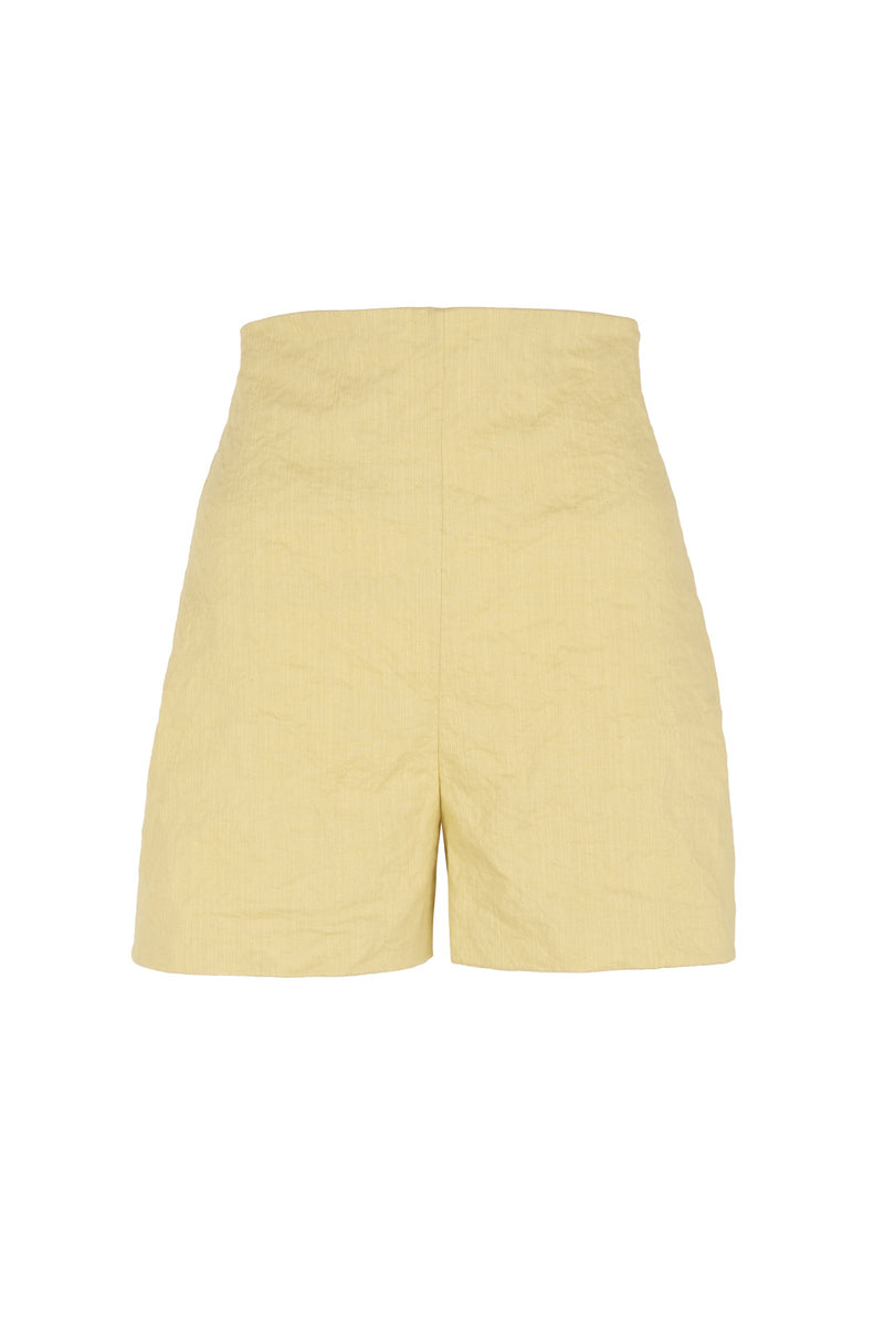 Limon Pale Yellow High Waisted Shorts