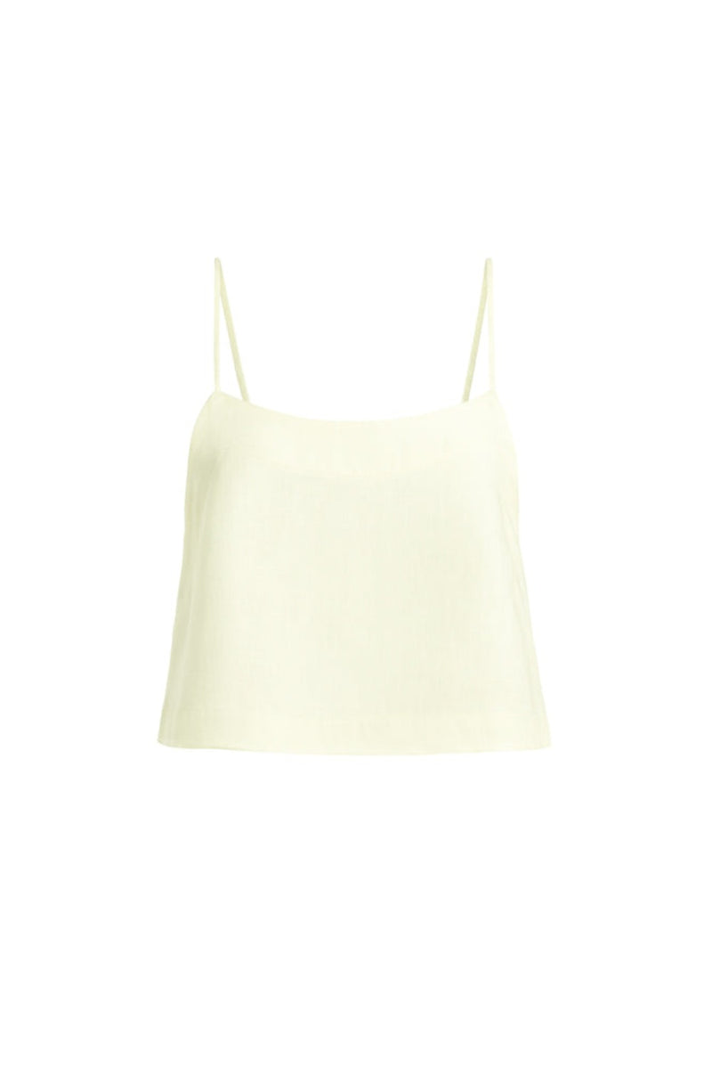 bondi born porcelain flared cami tank top ivory linen exclusive