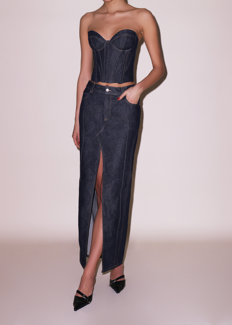 Denim Bustier Indigo Denim