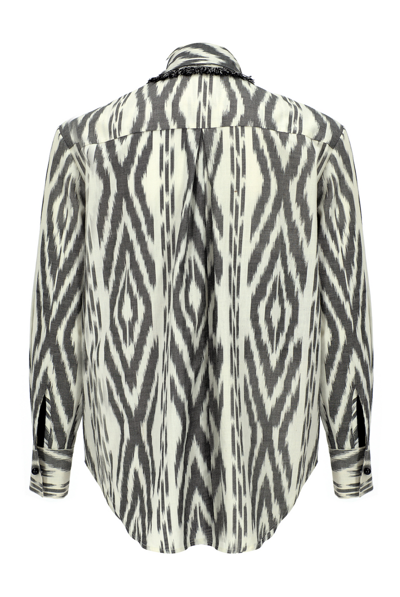 Chic Shirt White Black-Geo (Final Sale)