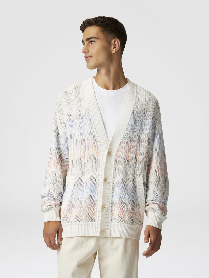 Cardigan White-Multi