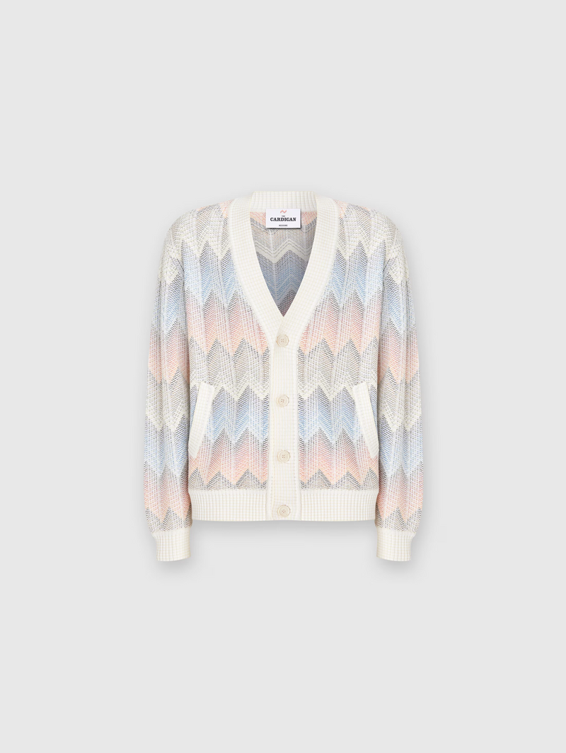 Cardigan White-Multi