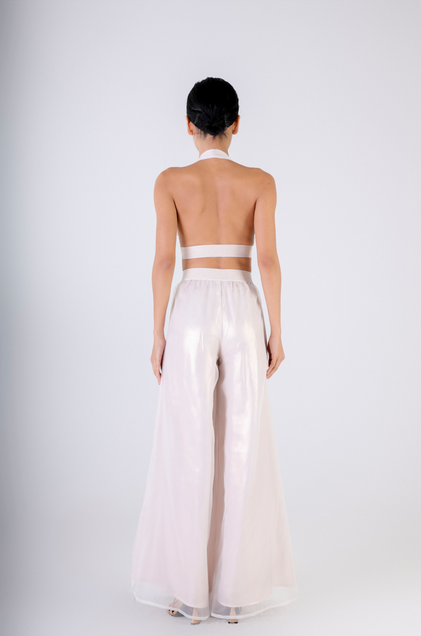 Harem Pants in Rosegold White Organza