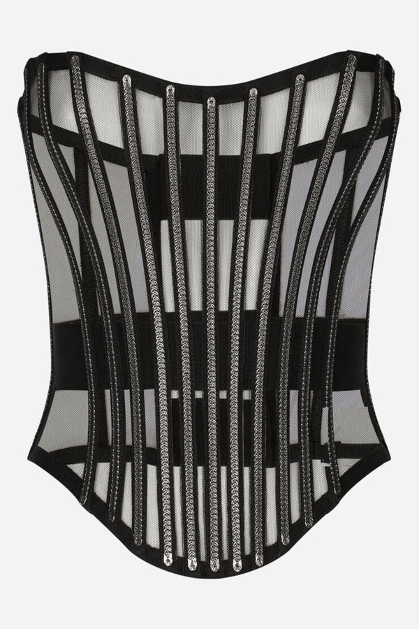 Kim Dolce & Gabbana Tulle Corset Belt with Boning