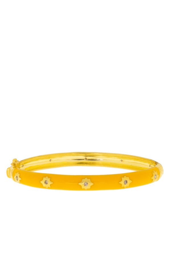 Starburst Enamel Bangle Yellow