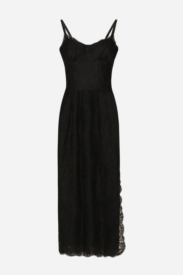 Lace Calf Length Slip Dress