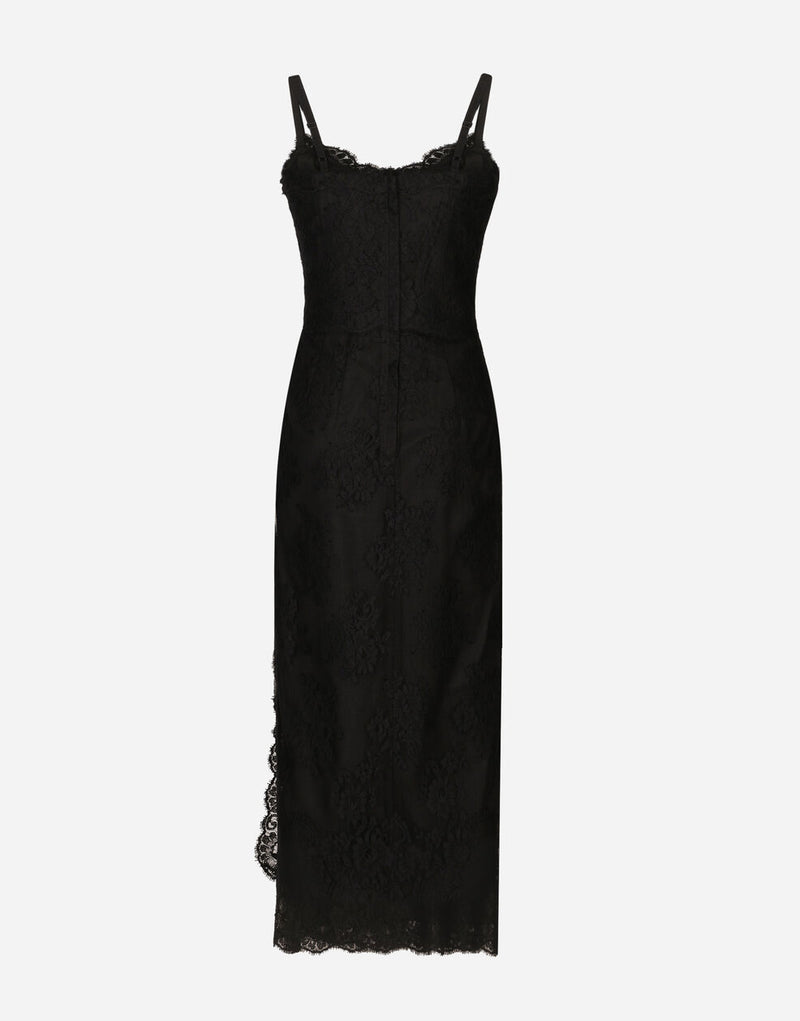 Lace Calf Length Slip Dress