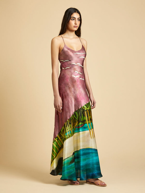 La Sierra Silk Long Dress