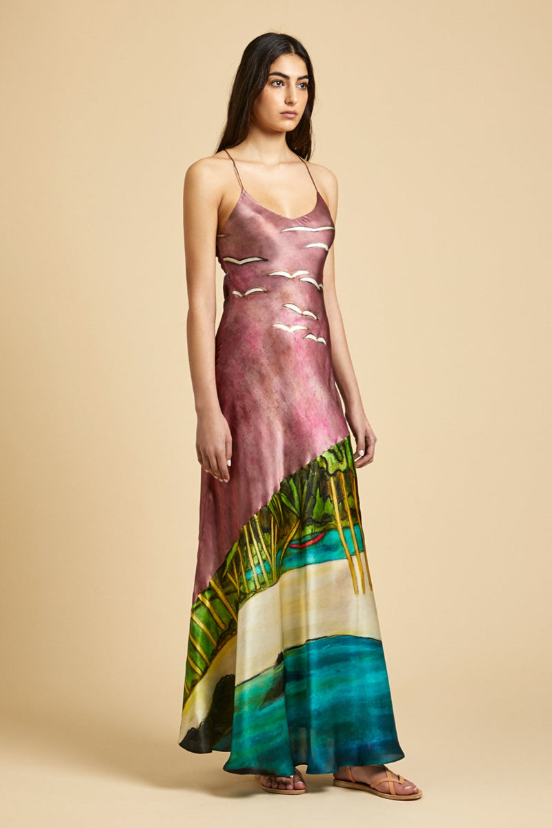 La Sierra Silk Long Dress