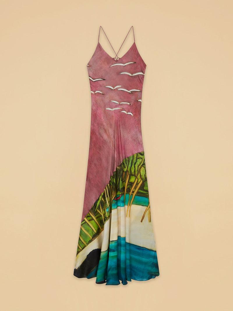 La Sierra Silk Long Dress