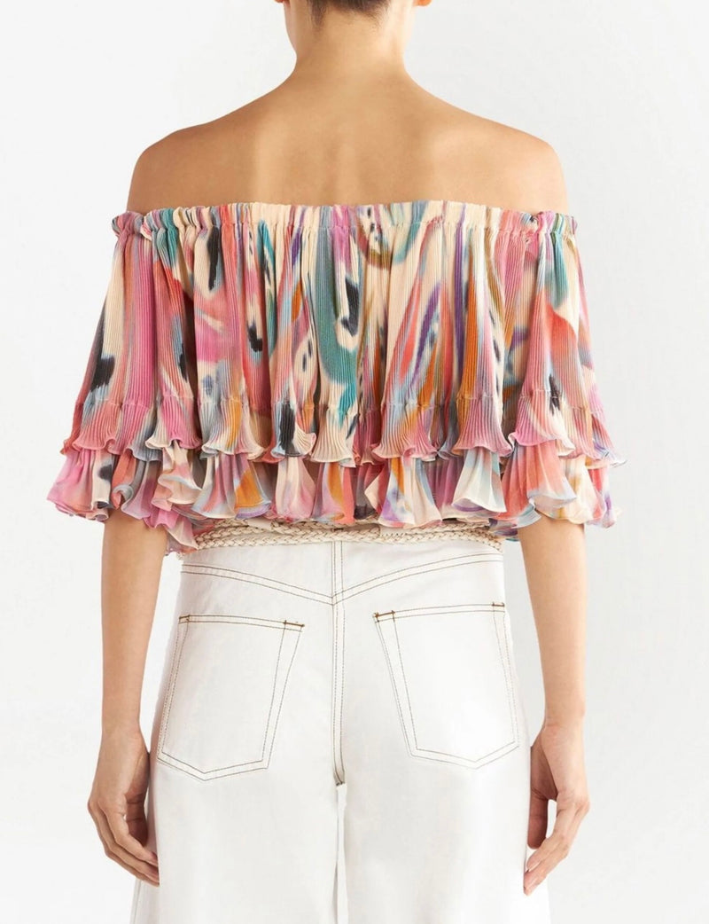 Mini Pleated Off the Shoulder Top (Final Sale)