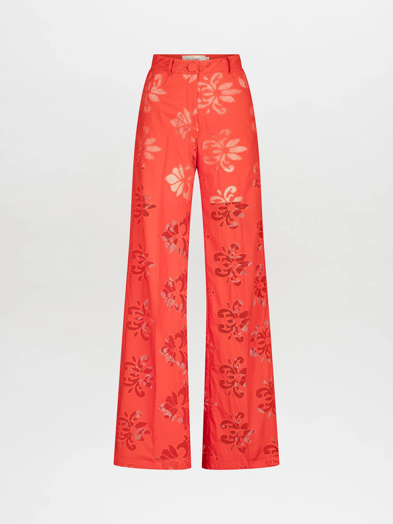 Emine Pant Rouge Embroidery