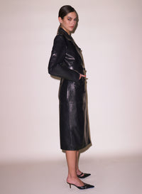 Motor Leather Trench Coat