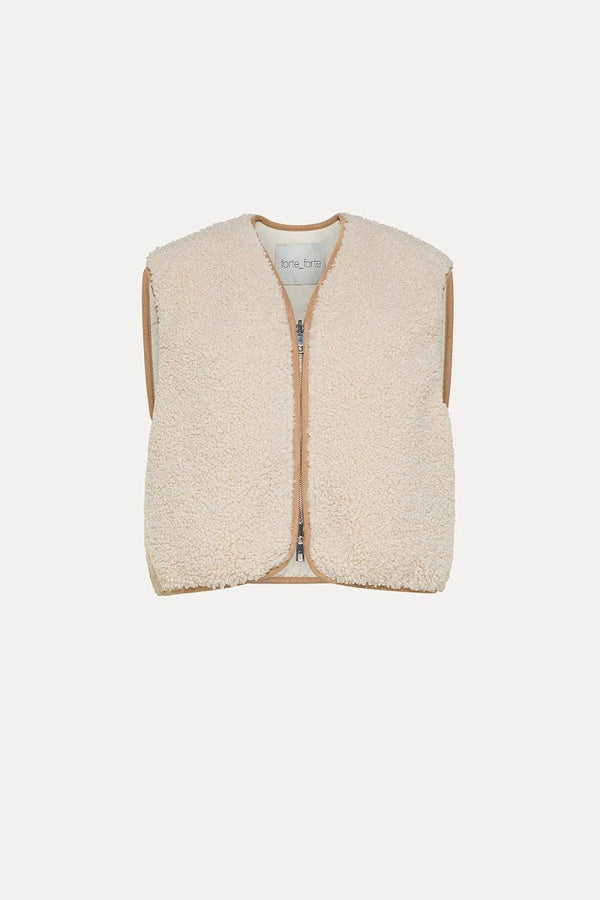 Eco-Shearling and Nylon Double Face Waistcoat