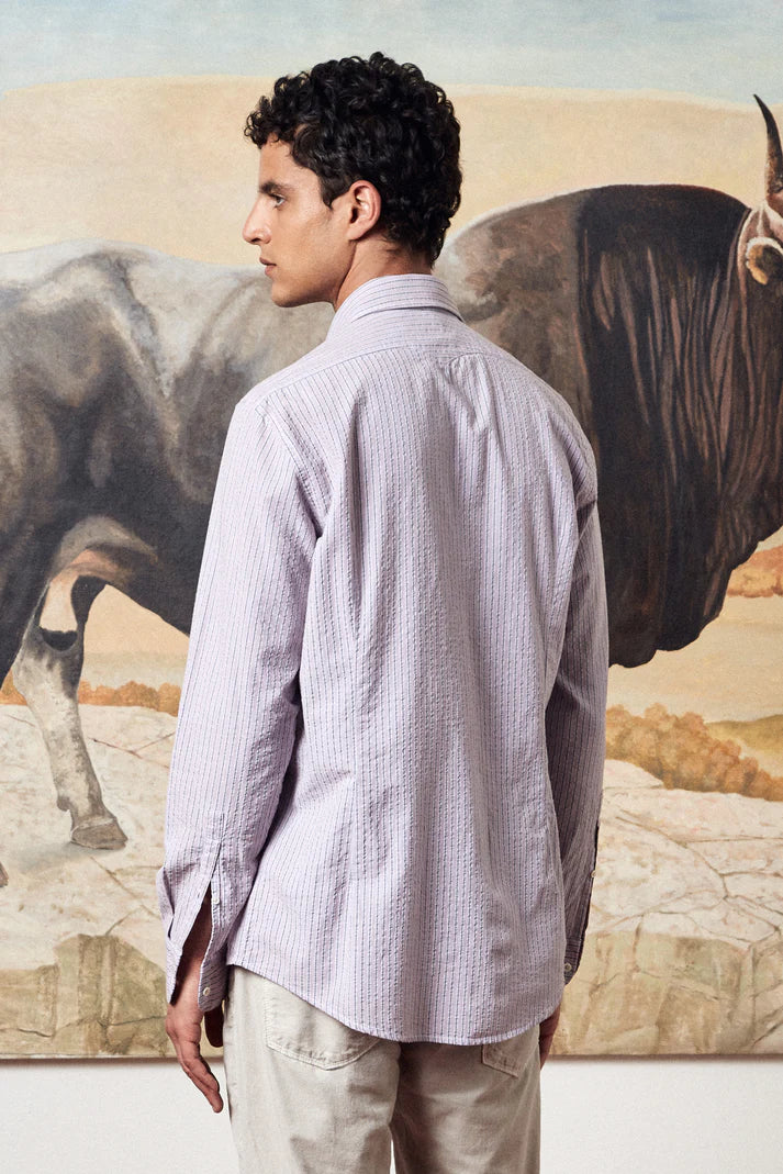 Genova Shirt Calce Purple Stripe