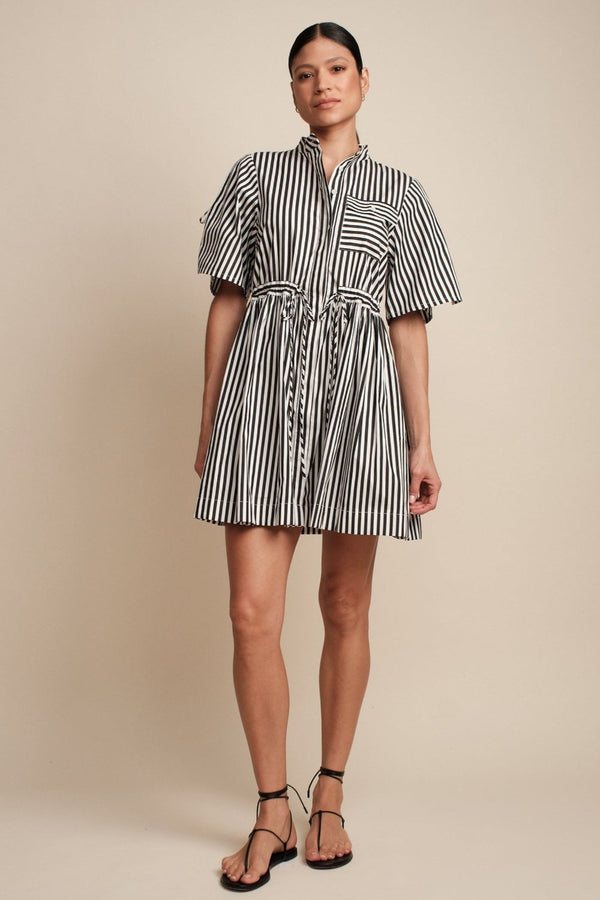 Febe Dress Black-White Stripe